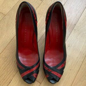 RICHARD TYLER Retro Style heels-Black & Red
